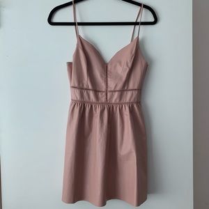 LF Pink Moto-Style Leather Dress